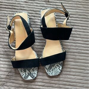 Black and Snakeskin Women's Sandals